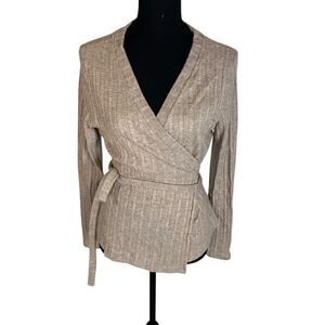 #155 OGL Stretch Knit Cross Front Sweater